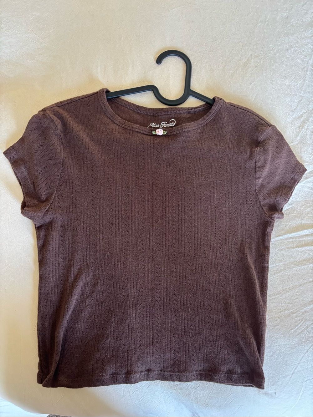 PacSun Chocolate Brown Ribbed Short Sleeve Tee